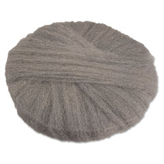 Global Material Radial Steel Wool Pads, Grade 2 (Coarse): Stripping/Scrubbing, 17 in Dia, Gray
