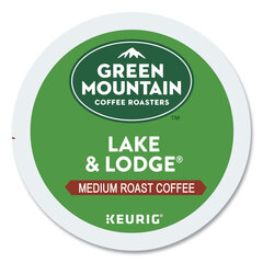 Green Mountain Coffee Lake and Lodge Coffee K-Cups, Medium Roast, 24/Box