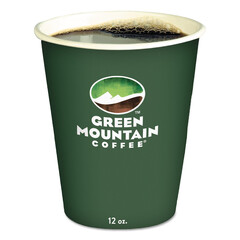 Green Mountain Coffee Paper Hot Cups, 12 oz, Green Mountain Design, Multicolor, 1,000/Carton