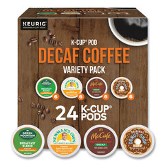 Keurig Decaf Variety Coffee K-Cups, Assorted Flavors, 0.38 oz K-Cup, 24/Box