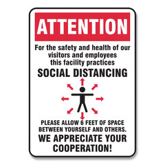 GN1MGNG902VPESP - Accuform® Social Distance Signs