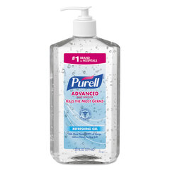 GOJO Advanced Refreshing Gel Hand Sanitizer, 20 oz Pump Bottle, Clean Scent, 12/Carton