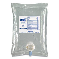 GOJO Advanced Hand Sanitizer Green Certified Gel Refill, For CS2 Dispensers, 1,000 mL, Fragrance-Free, 8/Carton