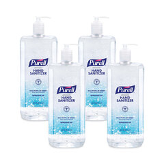 GOJO Advanced Refreshing Gel Hand Sanitizer, Clean Scent, 1.5 L Pump Bottle, 4/Carton