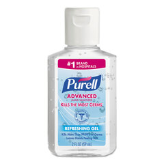 GOJO PURELL&reg; Advanced Refreshing Gel Hand Sanitizer, 2 oz, Flip-Cap Bottle, Clean Scent, 24/Carton