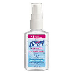 GOJO Advanced Gel Hand Sanitizer, 2 oz Pump Bottle, Refreshing Scent, 24/Carton