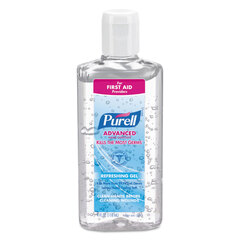 GOJO Advanced Refreshing Gel Hand Sanitizer, 4 oz Flip-Cap Bottle, Clean Scent, 24/Carton