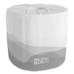 Georgia Pacific Pacific Blue Basic Bathroom Tissue, Septic Safe, 1-Ply, White, 1,210 Sheets/Roll, 80 Rolls/Carton