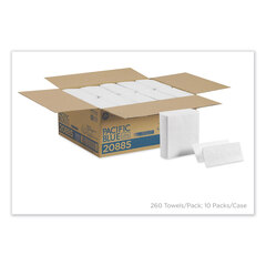 Georgia Pacific Pacific Blue Ultra Z-Fold Folded Paper Towels, 1-Ply, 8 x 11, White, 260/Pack, 10 Packs/Carton