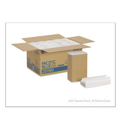Georgia Pacific Pacific Blue Basic C-Fold Paper Towel, 1-Ply, 10.1 x 12.7, White, 240/Pack, 10 Packs/Carton