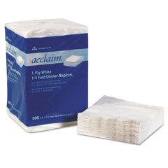 Georgia Pacific Acclaim 1/4 Fold Paper Dinner Napkins, White, 1-Ply, 16