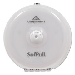 Georgia Pacific SofPull Mini Centerpull Single-Roll Bath Tissue Dispenser, 8.75 x 7 x 9, White