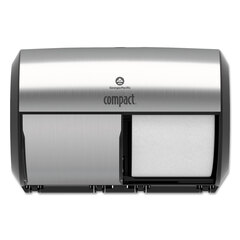 Georgia Pacific Compact Coreless Side-by-Side 2-Roll Dispenser, 11 x 7.38 x 7.38, Stainless Steel