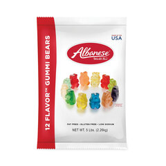 Albanese World's Best Gummi Bears, 5 lb Pouch, Assorted, Ships in 1-3 Business Days
