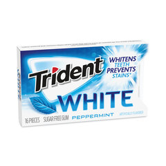 Mondelez International Sugar-Free Gum, White Peppermint,16 Pieces/Pack, 9 Packs/Carton, Ships in 1-3 Business Days