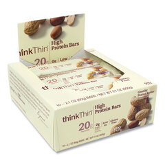 Think! High Protein Bars, Chunky Peanut Butter, 2.1 oz Bar, 10 Bars/Carton, Ships in 1-3 Business Days