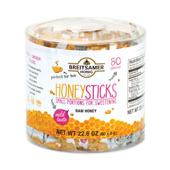 Breitsamer Honig Raw Honey Sticks, 0.28 oz, 80 Sticks/Tub, 1 Tub/Carton, Ships in 1-3 Business Days