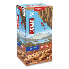 Clif Bar Energy Bar, Chocolate Chip/Crunchy Peanut Butter, 2.4 oz, 24/Box, Ships in 1-3 Business Days