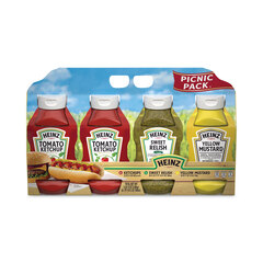 Kraft Ketchup, Mustard and Relish Picnic Pack, 2 Ketchup, Mustard, Relish, 4 Bottles/Pack, Delivered in 1-4 Business Days
