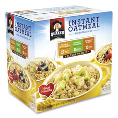 Quaker Oats Instant Oatmeal, Assorted Varieties, 1.51 oz Envelope, 52/Carton, Ships in 1-3 Business Days