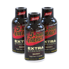 5-hour Energy Extra Strength Energy Drink, Berry, 1.93 oz Bottle, 24/Pack, Delivered in 1-4 Business Days