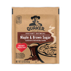 Quaker Oats Instant Oatmeal, Maple and Brown Sugar, 1.51 oz Packet, 40/Carton, Ships in 1-3 Business Days