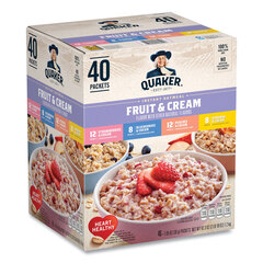 Quaker Oats Instant Oatmeal, Assorted Varieties, 1.05 oz Packet, 40/Box, Ships in 1-3 Business Days