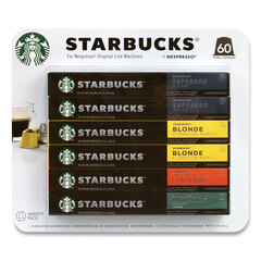Starbucks Pods Variety Pack, Blonde Espresso/Colombia/Espresso/Pikes Place, 60 Pods/Pack, Ships in 1-3 Business Days