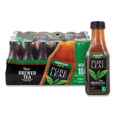 Unilever Pure Leaf Unsweetened Iced Black Tea, 16.9 oz Bottle, 18/Carton, Ships in 1-3 Business Days