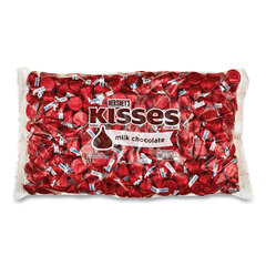 The Hershey Company KISSES, Milk Chocolate, Red Wrappers, 66.7 oz Bag, Ships in 1-3 Business Days