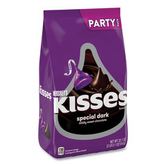 The Hershey Company KISSES Special Dark Chocolate Candy, Party Pack, 32.1 oz Bag, Ships in 1-3 Business Days