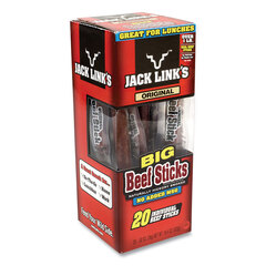 Link Snacks Inc. Big Beef Sticks, 0.92 oz Sticks, 20 Sticks/Carton, Ships in 1-3 Business Days