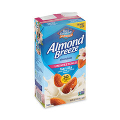 Blue Diamond Almond Breeze Almond Milk, Unsweetened Vanilla, 64 oz Carton, 2/Pack, Delivered in 1-4 Business Days