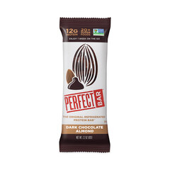 Perfect Bar Refrigerated Protein Bar, Dark Chocolate Almond, 2.2 oz Bar, 16/Carton, Ships in 1-3 Business Days