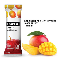 1908 Brands Nutrition Bar, Gluten Free Apple and Mango Fruit, 1.2 oz Bar, 12/Carton, Ships in 1-3 Business Days