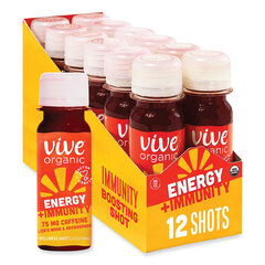 VIVE ORGANIC Energy+Focus, 2 oz Bottle, 12/Pack, Ships in 1-3 Business Days