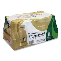 Starbucks Frappuccino Coffee, 9.5 oz Bottle, Vanilla, 15/Carton, Ships in 1-3 Business Days