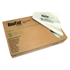 Heritage Bag Biotuf Compostable Can Liners, 64 gal, 0.8 mil, 47