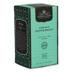 Harney & Sons Fine Teas Premium Tea, Organic Peppermint Herbal Tea, Individually Wrapped Tea Bags, 20/Box