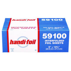 HFA INC Interfolded Foil Sheets, 55 Gauge, 9 x 10.75, 500 Sheets/Box, 6 Boxes/Carton