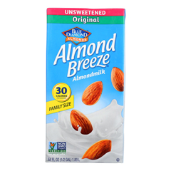 HGR0172676 - Almond Breeze - Almond Milk - Unsweetened Original - Case of 8 - 64 fl oz..