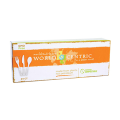 HGR0306381 - World Centric - Assorted Corn Starch Flatware - Case of 12 - 24 Count