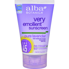 HGR0401174 - Alba Botanica - Very Emollient Natural Sunblock SPF 45 Pure Lavender - 4 fl oz