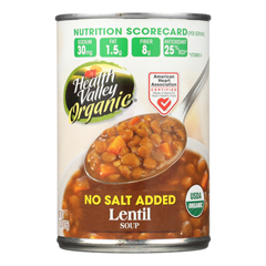 HGR0476028 - Health Valley Natural Foods - Lentil No Salt Added - Case of 12 - 15 oz..