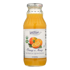 HGR0519314 - Lakewood - Organic Orange Mango Juice - Mango - Case of 12 - 12.5 Fl oz..