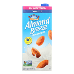 HGR0750992 - Almond Breeze - Almond Milk - Unsweetened Vanilla - Case of 12 - 32 fl oz..