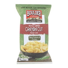 HGR1137017 - Boulder Canyon - Kettle Cooked Canyon Cut Potato Chips -Sour Cream & Chives - Case of 12 - 6.5 oz.