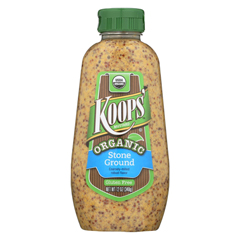 HGR1232438 - Koops' - Organic Mustard: Stone Ground Gluten Free - Case of 12 - 12 oz.