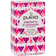 HGR1641984 - Pukka Herbs - Herbal Teas Tea - Organic - Elderberry and Echinacea - 20 Bags - Case of 6