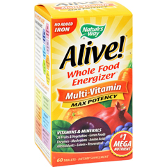 HGR0168054 - Nature's Way - Alive Multi-Vitamin No Iron Added - 60 Tablets